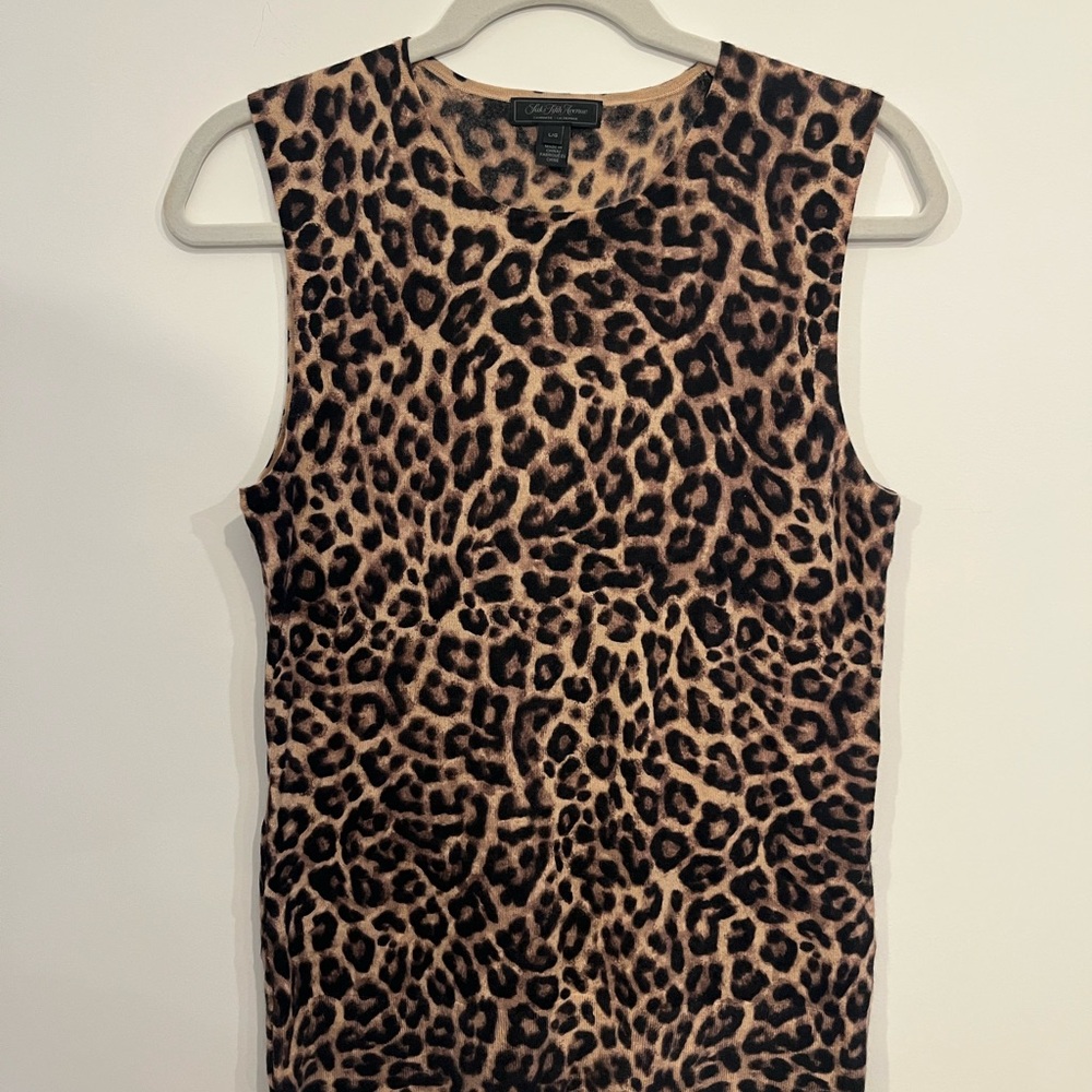 Saks Fifth Avenue Leopard Print Sleeveless Top - Large